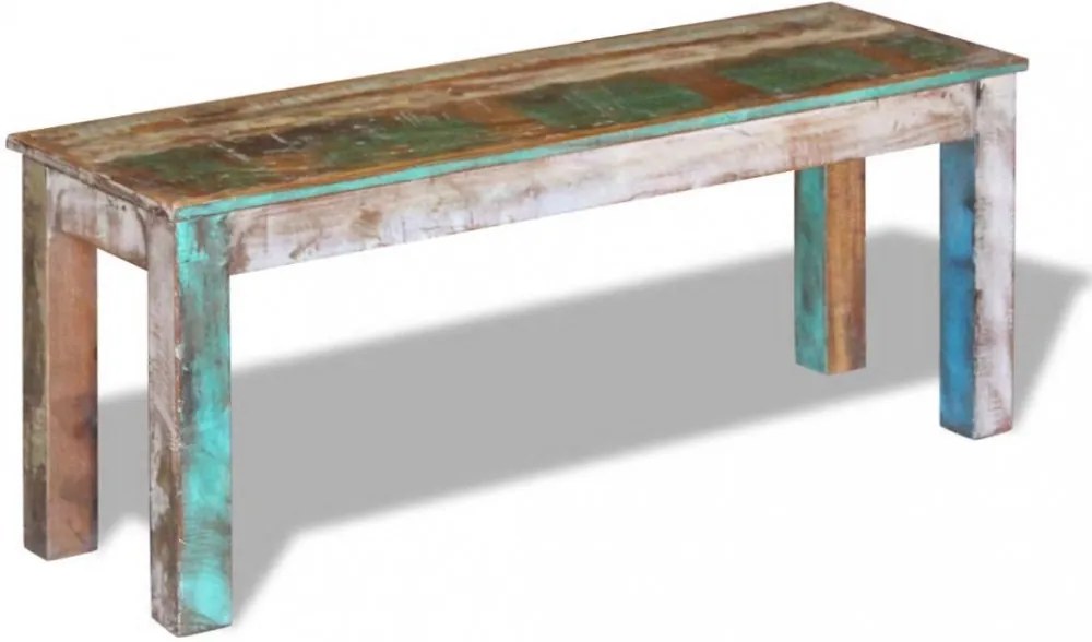 tömör újrahasznosított fa pad 110 x 35 x 45 cm