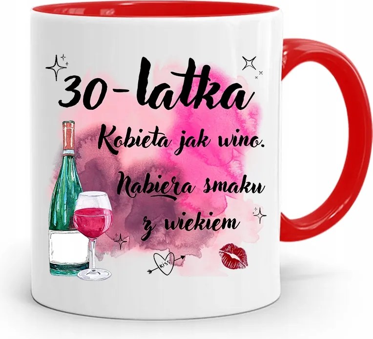 Születésnapra 30 30. 30-as Bögre Piros Ajándék fényképes nyomattal