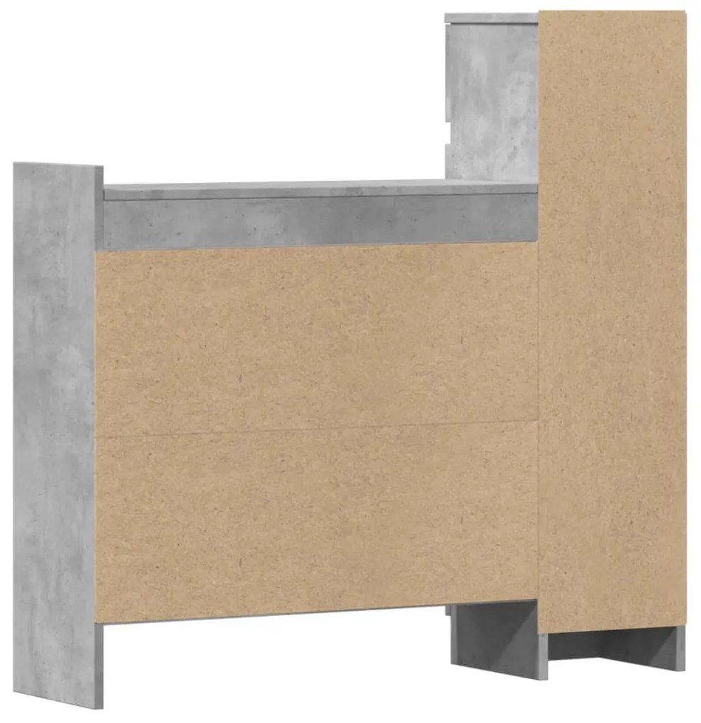 betonszürke szerelt fa cipősszekrény 100,5 x 28 x 100 cm