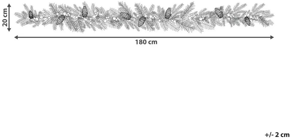 Karácsonyi girland 180 cm Thorfinn (zöld) (világítással). 1076094