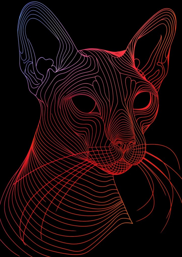 Poszter 42x59,4cm Digitális macska