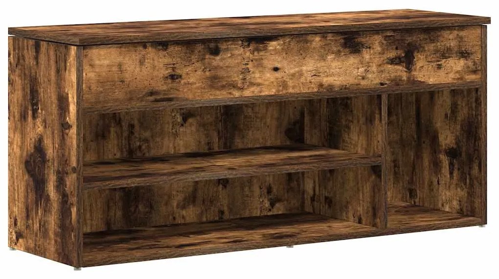 füstös tölgy színű szerelt fa cipőpolc 102x30,5x45 cm