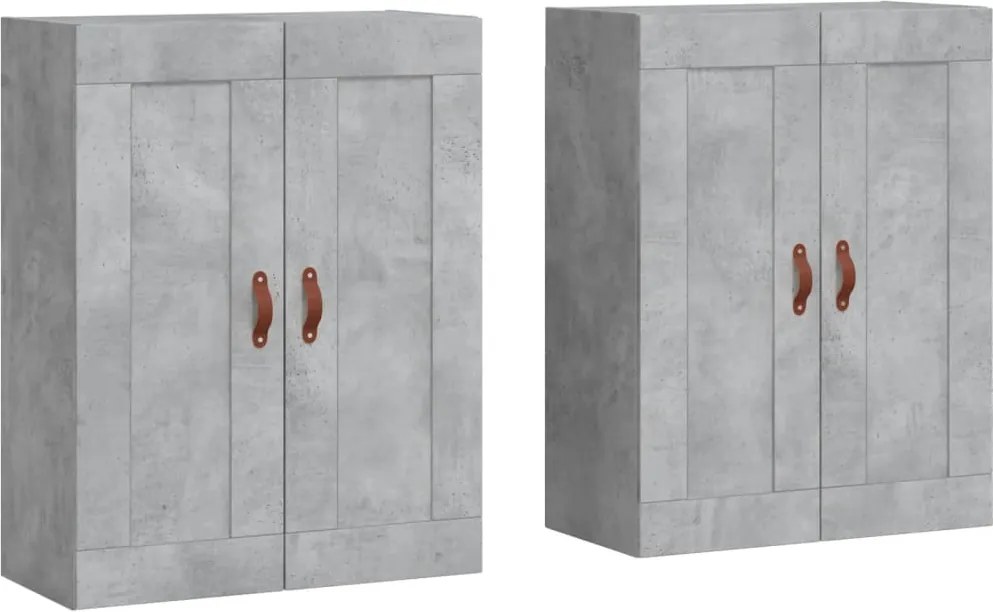 vidaXL 2 db betonszürke szerelt fa falra szerelhető szekrény