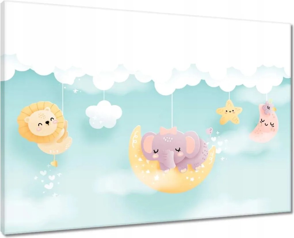 Vászonkép 70x50 Felhők és állatok