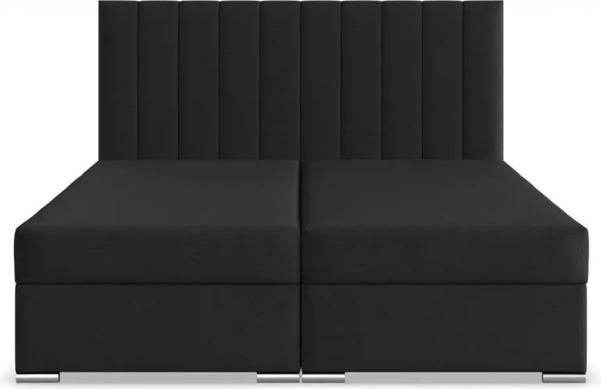 Agen ágy, szövet, 180 x 200, ágyneműtartóval, fekete