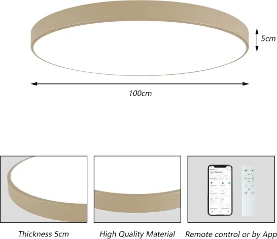 Brilagi-LED fényerőszabályozható POOL SMART LED/128 W/230 V 100 cm bézs Wi-Fi Tuya+távirányító