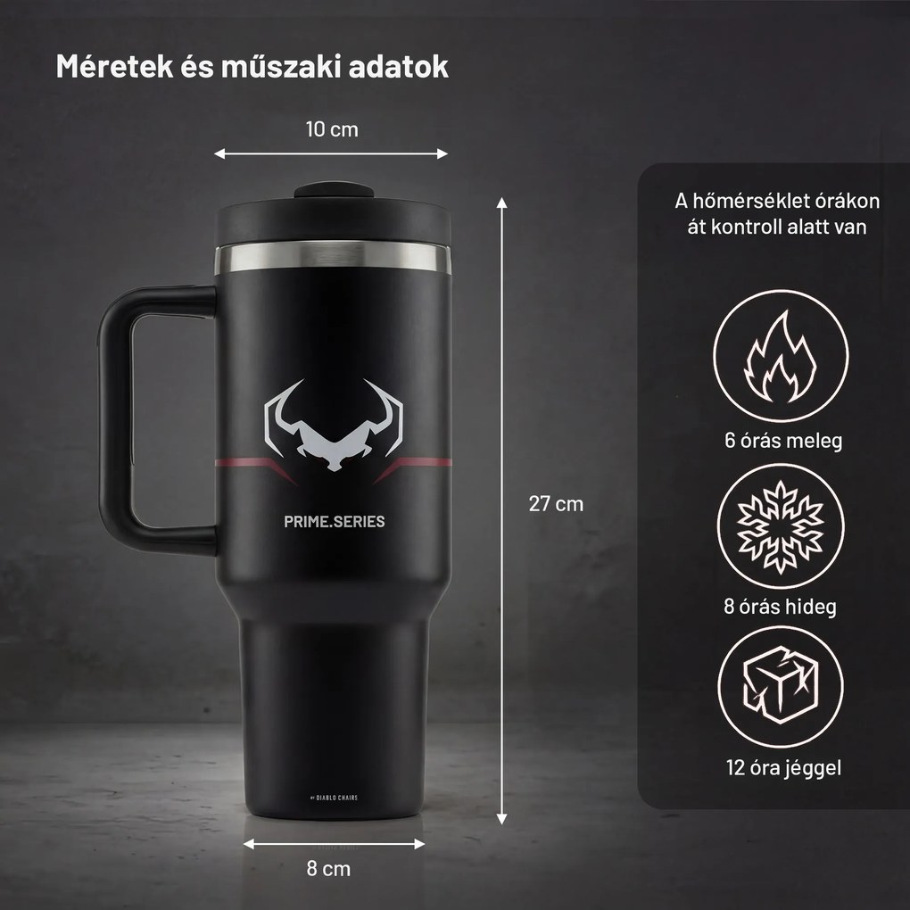 Termosz bögre fogantyúval fekete Diablo Burned Black