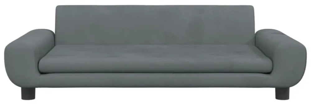 sötétszürke bársony gyerekkanapé 100 x 45 x 33 cm