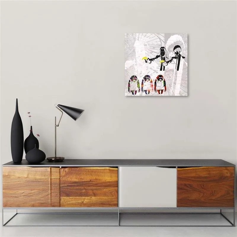 Gario Vászonkép Banksy gengszterek banánnal és 3 majommal Méret: 50 x 50 cm