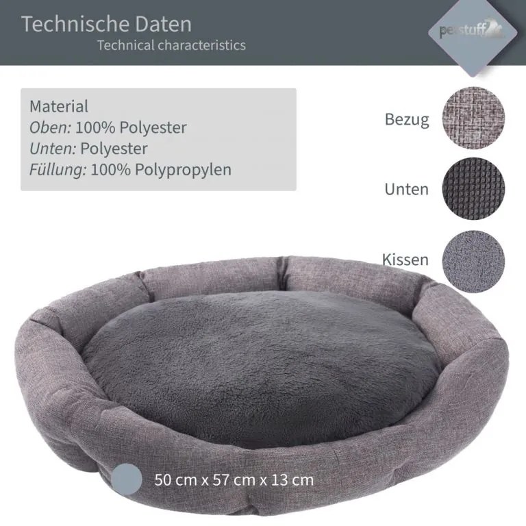 PESTUFF Kutyafekhely Octagon 50 x 57 x 13 cm szürke