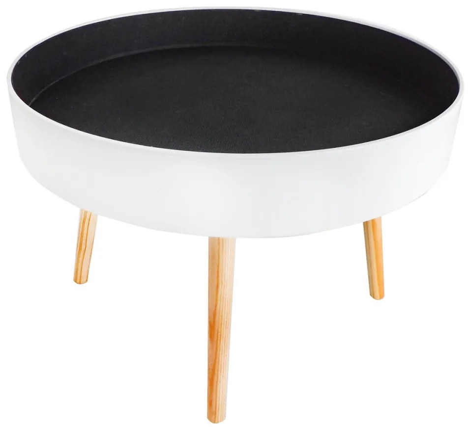 Kerek dohányzóasztal tárolóval 60 cm