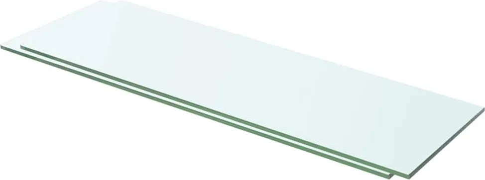 vidaXL 2 db átlátszó üveg paneles polc 60 x 15 cm