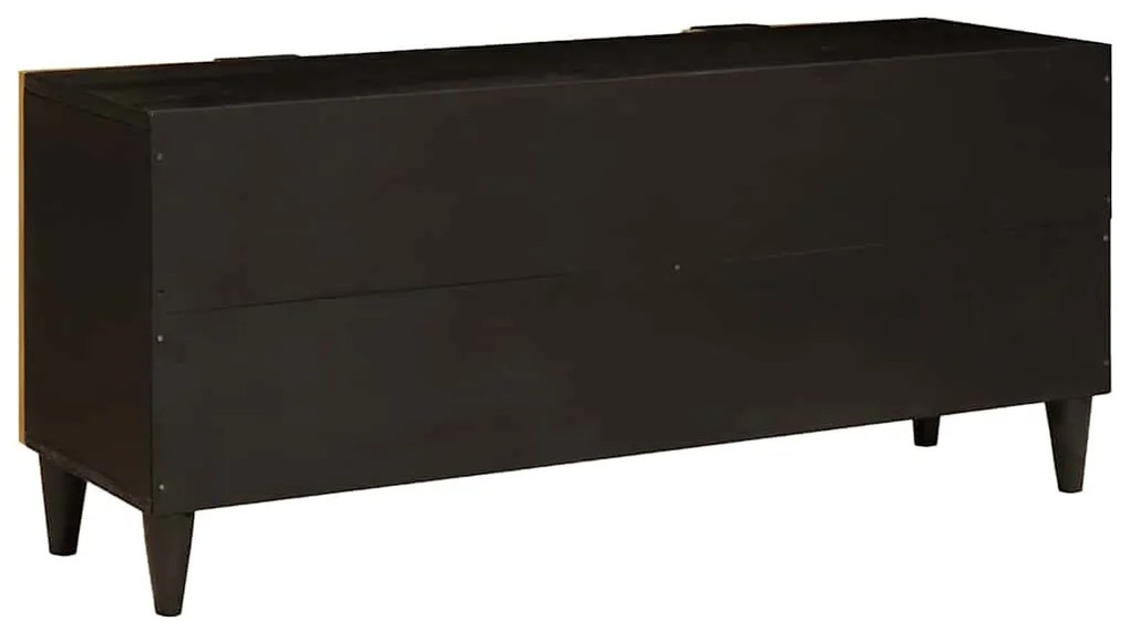 TV szekrény Fekete és Arany 105 x 33 x 46 cm tömör mangófa