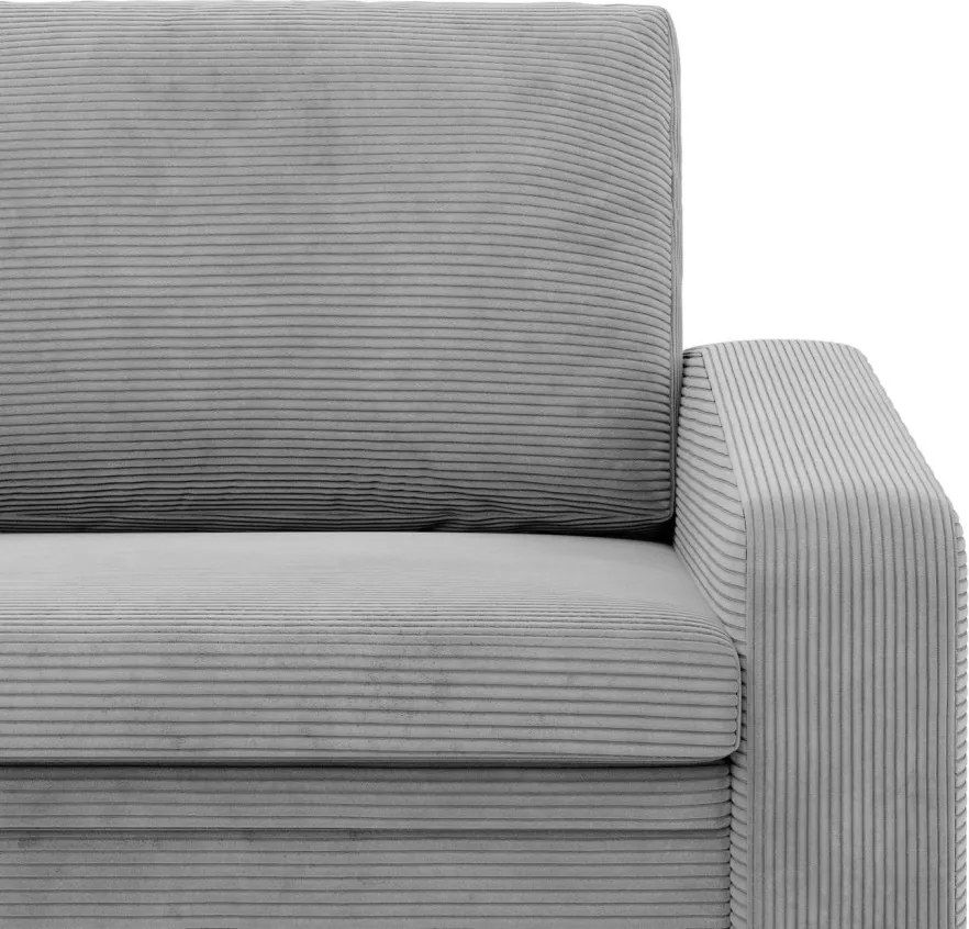 Vertico fekvőfotel, 80 cm széles, kordbársony, szürke