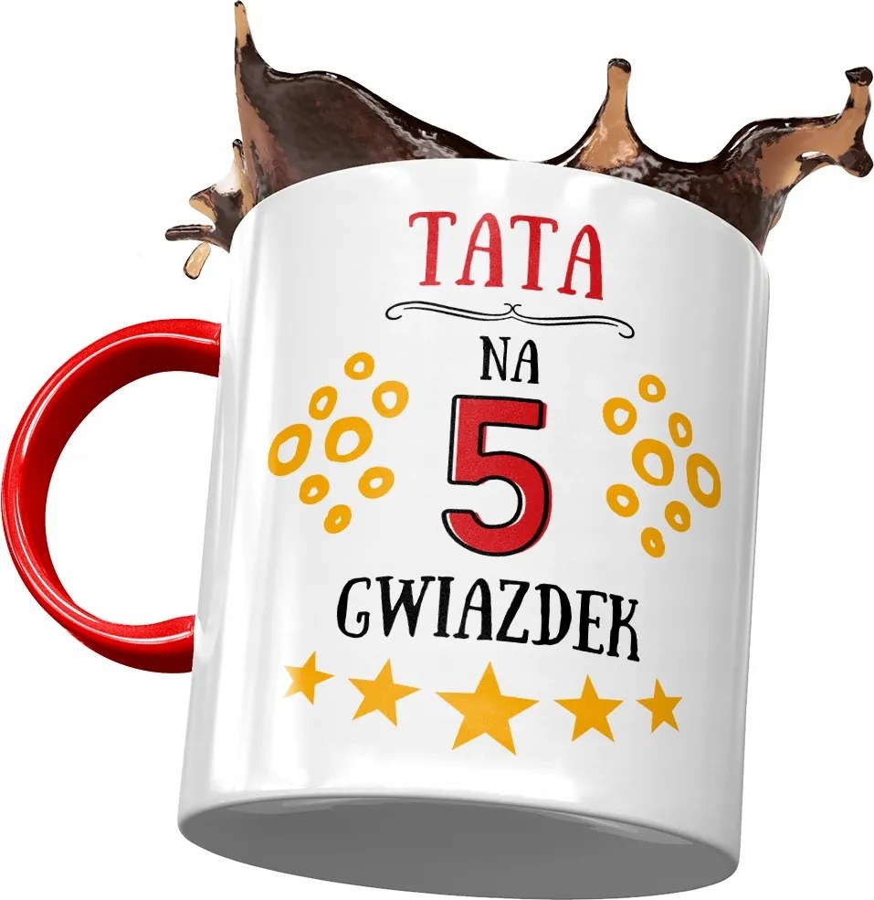 Piros Bögre Apák Napjára Ajándék Nyomtatott Fotóval