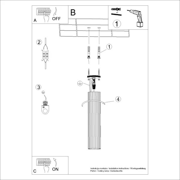 Sollux SL.1552 - Spotlámpa KARBON 1xGU10/10W/230V 40 cm arany