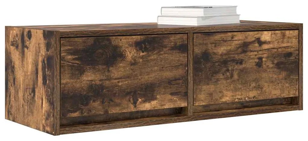 2 db füstös tölgy színű szerelt fa TV-szekrény 80x31x25,5 cm