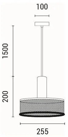 Csillár zsinóron 1xE27/40W/230V fekete