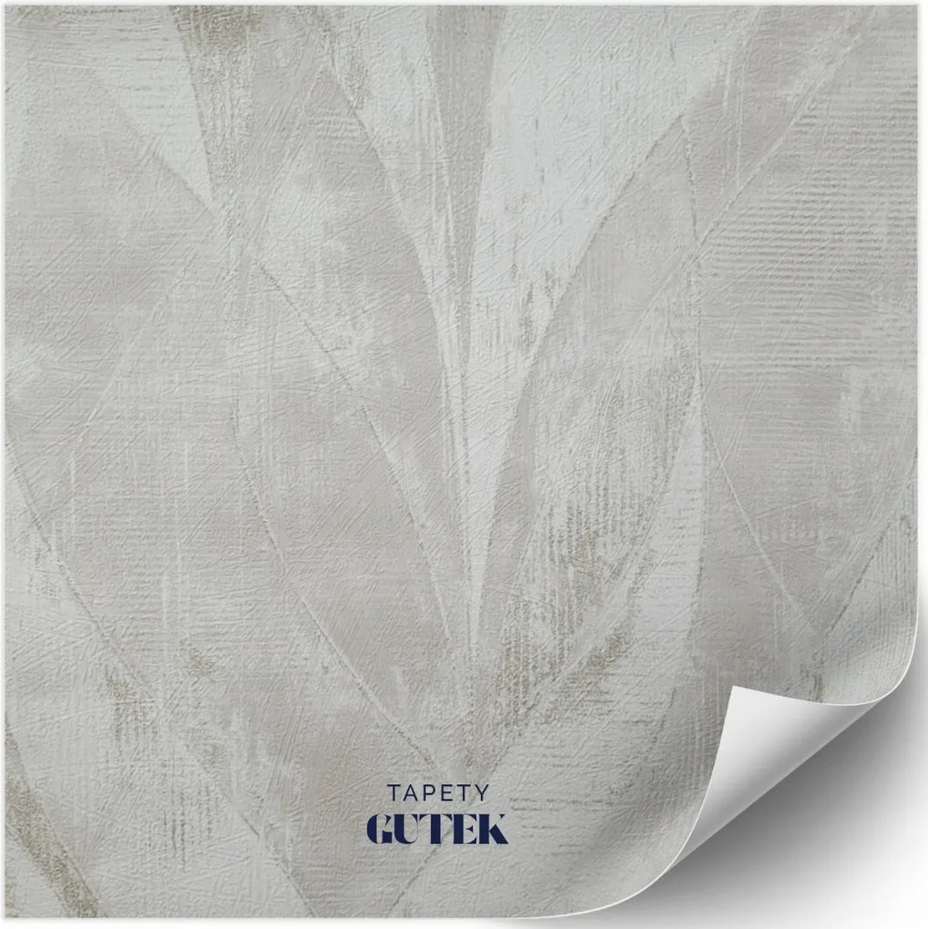 Fali tapéta, nagy levelek, vakolat utánzat, 3D hatás, 520033