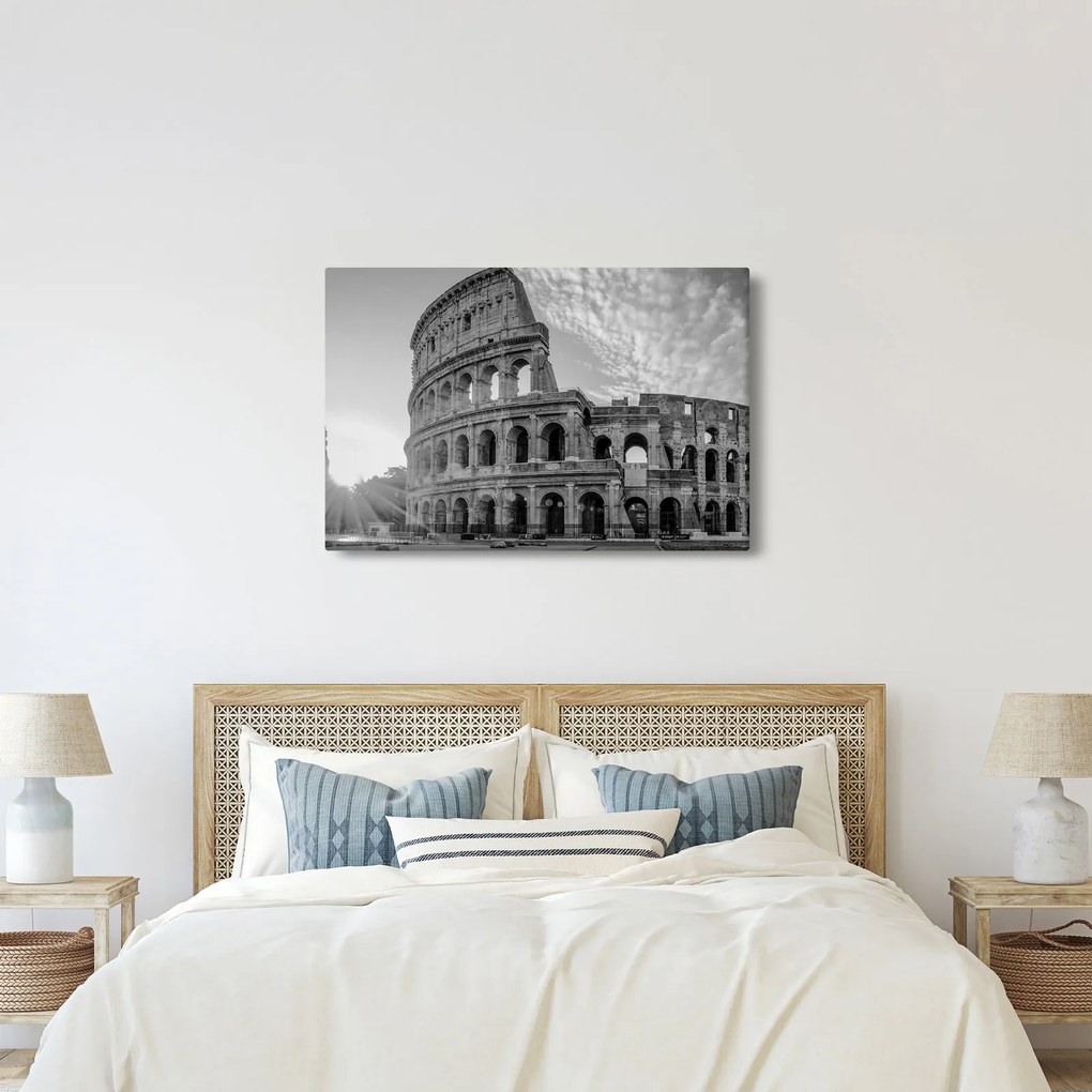 Kép - Colosseum Rómában, fekete-fehér (90x60 cm)