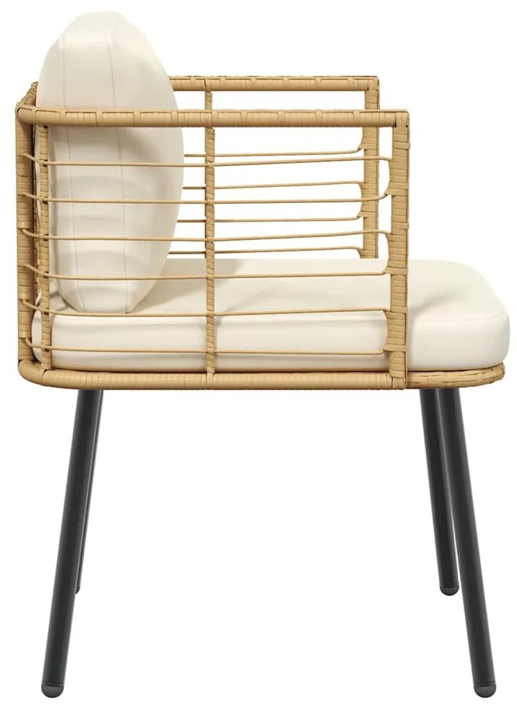 természetes polyrattan kerti szék párnákkal