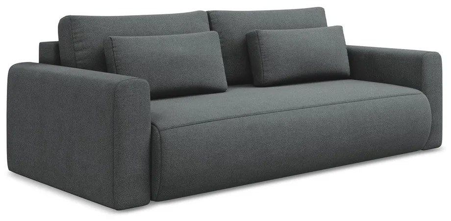 Sötétszürke kinyitható-tárolóhelyes kanapé 238 cm Kapua – Makamii