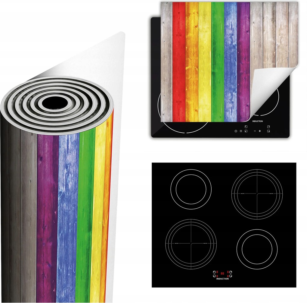 Tűzhelyvédő Szőnyeg Több Helyet Biztosít 60x52 színes fa