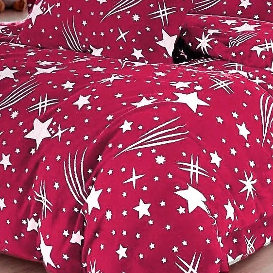 Mikroplüss ágyneműhuzat Homa TORELA BURGUNDY 3 részes 140x200 cm