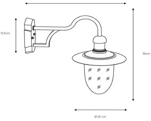 Lucide 11871/01/30 - Kültéri fali lámpa ARUBA 1xE27/60W/230V IP44