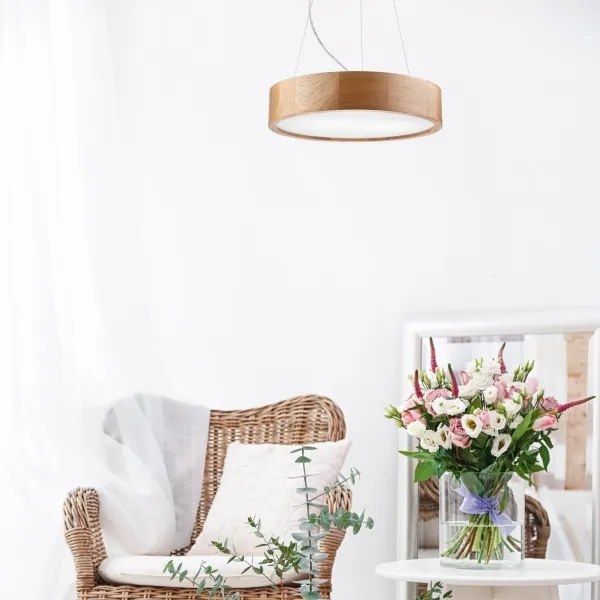 Brilagi - LED RGBW fényerőszabályozható csillár CARVALHO, 2xE27/15W/230V, Wi-Fi, tölgy, átmérő 37 cm