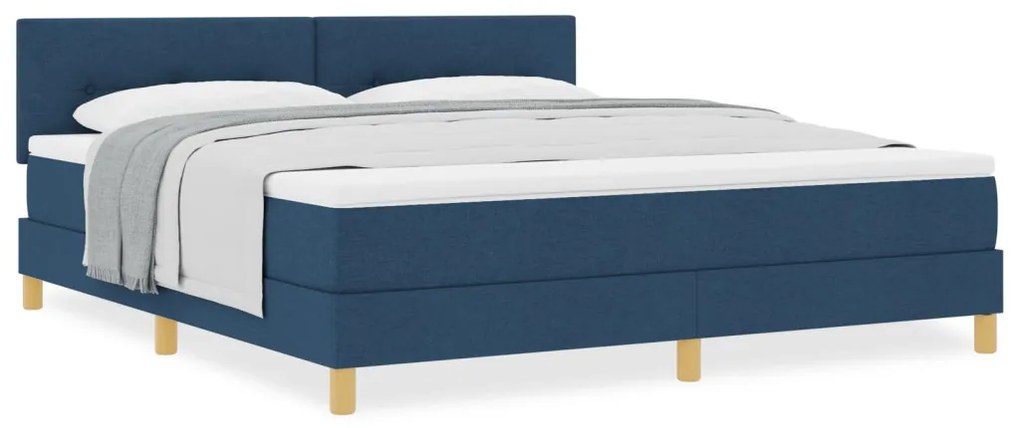 Box Spring Ágy matraccal Kék 180x200 cm Szövet