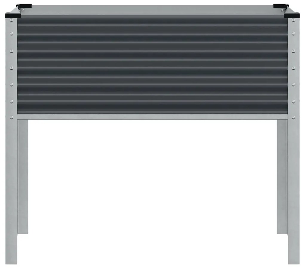 antracit színű acél kerti virágláda 100 x 45 x 90 cm