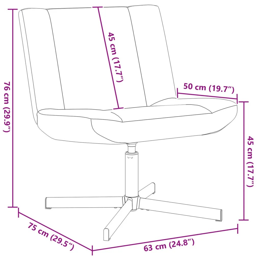 Forgószék Sötétszürke 63 x 75 x 76 cm Báránybőr