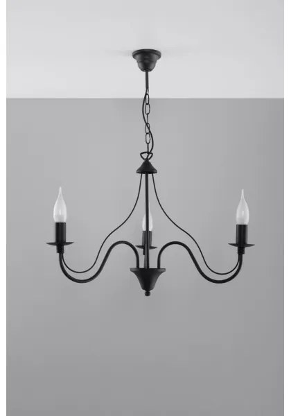 Csillár láncon MINERWA 3 3xE14/40W/230V fekete