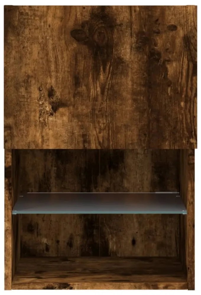 füstös tölgy színű TV-szekrény LED-lámpákkal 40,5x30x60 cm
