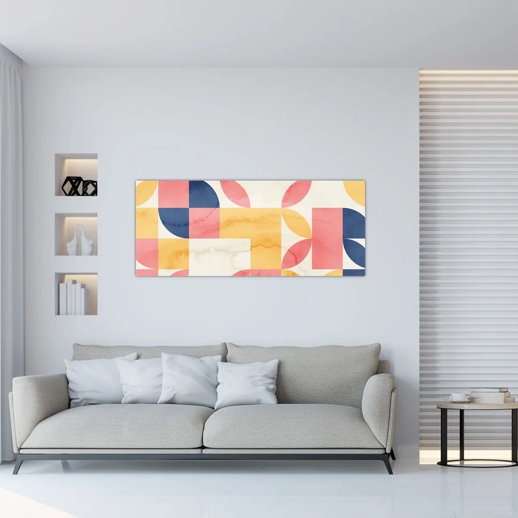 Kép - Absztrakció retro mintákkal (120x50 cm)