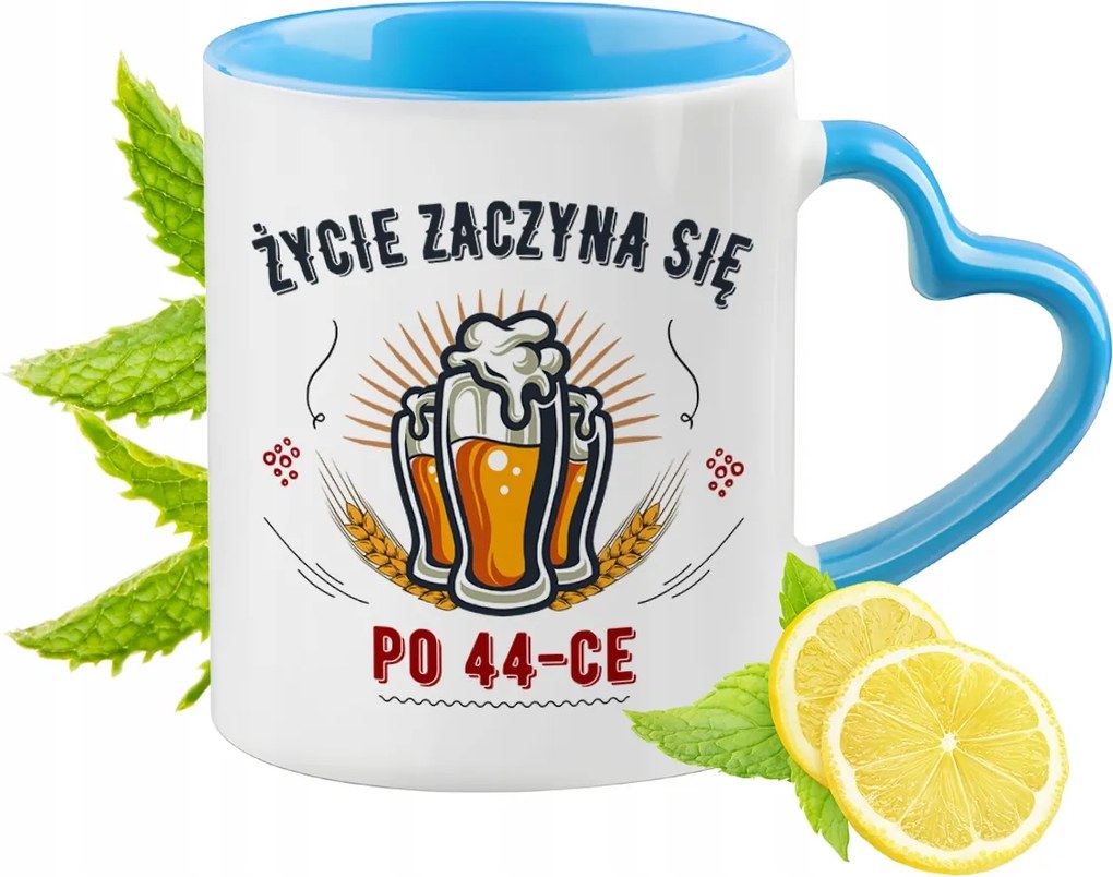 Születésnap 44 44-es 44-es Kék Bögre Szív Alakú Füllel Ajándék