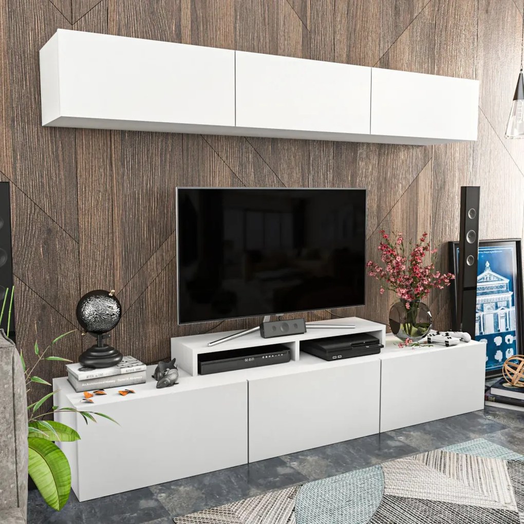 TV-állvány, fehér, 180 cm – TR788DEC3049