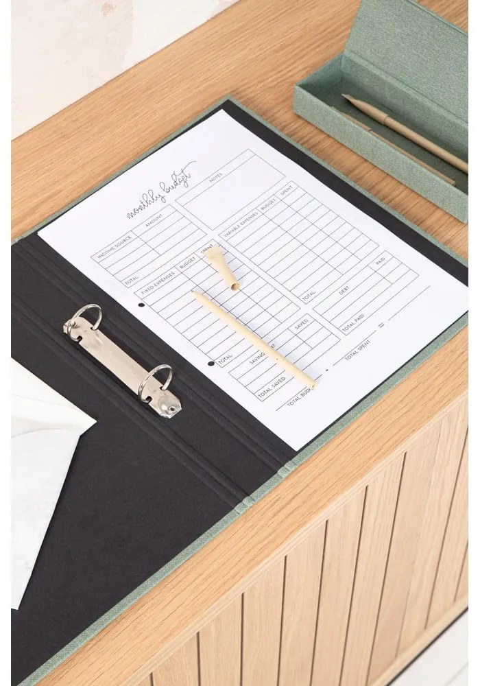 Zöld karton rendszerező Ringo Canvas Paper Laminate – Bigso