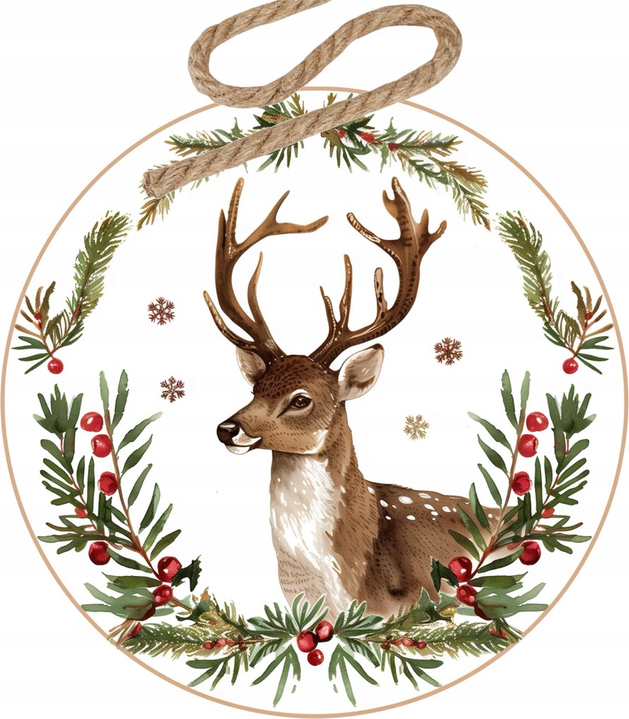 Karácsonyi gömbök a karácsonyfára Büszke szarvas a nádban 5 db