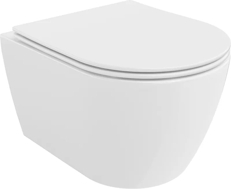 Mexen Carmen Rimless WC-csésze lassan záródó slim deszkával, duroplast, fényes fehér - 30880400