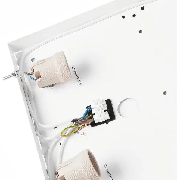 Mennyezeti lámpa OAK SQUARE 4xE27/15W/230V 39x39 cm tölgy/fehér