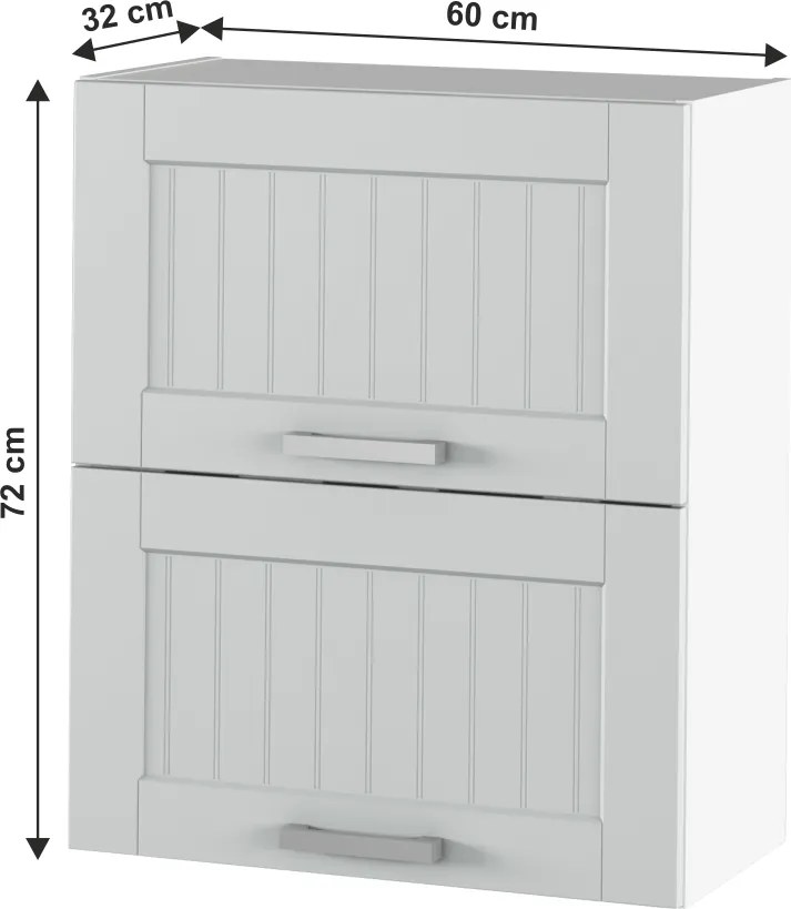 Felső szekrény, világosszürke/fehér, JULIA TYP 7