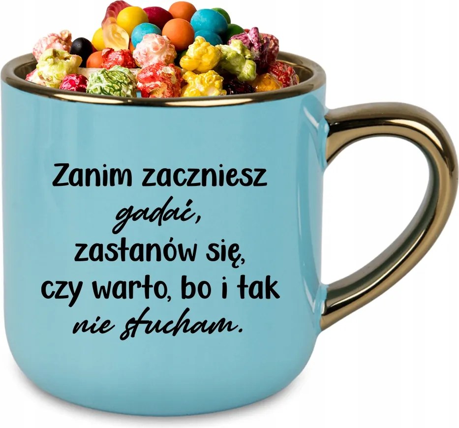 Bögre Elegant XXL Kék 400ml Kerámia Vicces Kütyü Érdemes Beszélni