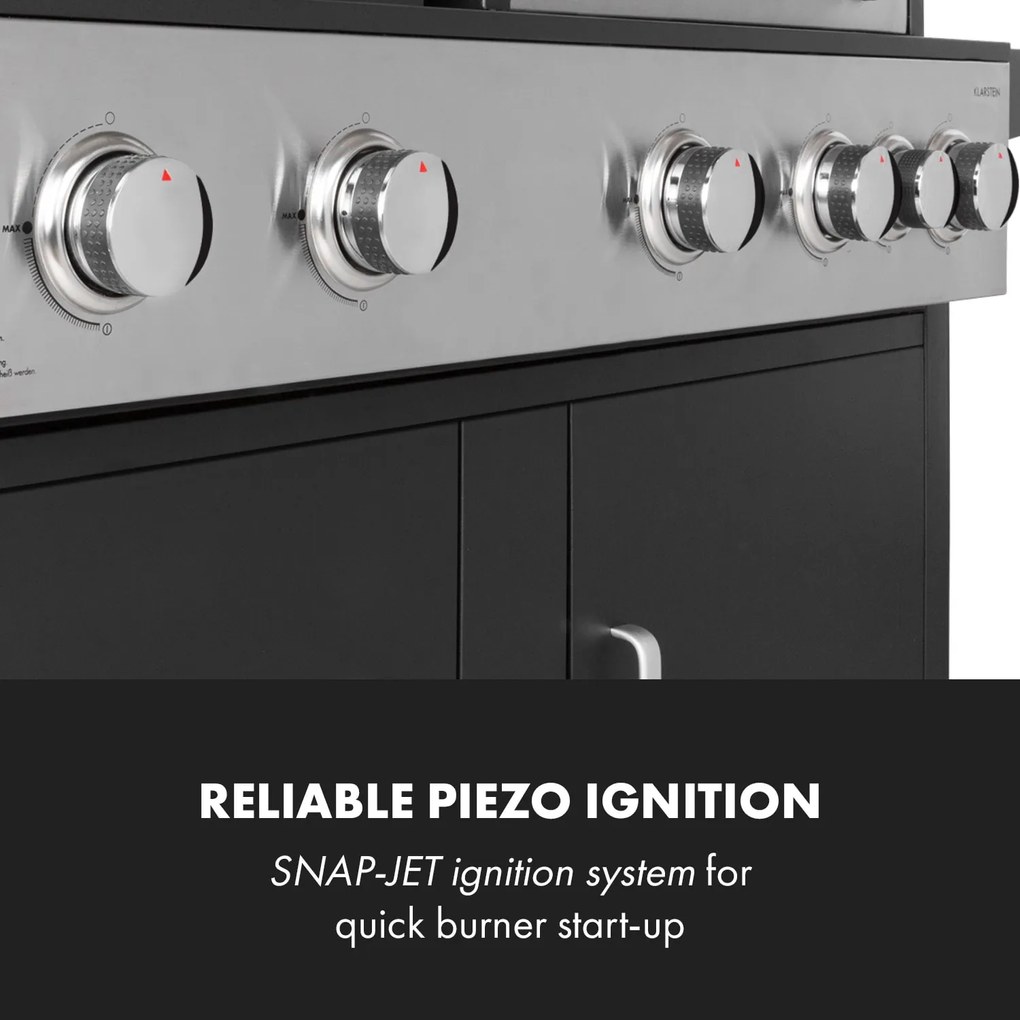 Kingsville XL, kombinált grill, gáz, pizzasütő, 20,5 kW, 5 + 1 égő