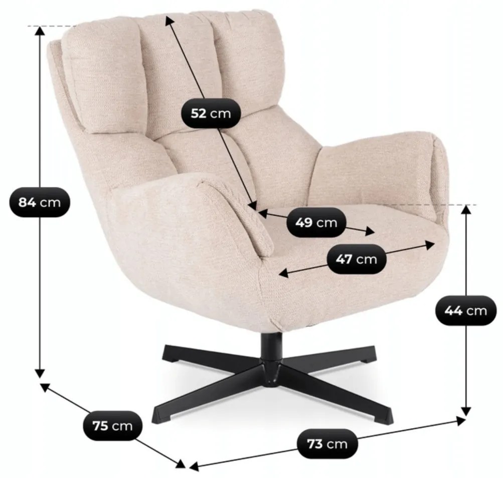 Forgó Relaxfotel Krémszínben. REAL