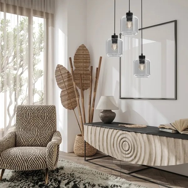 Csillár zsinóron SOMBRA 3xE27/60W/230V szürke