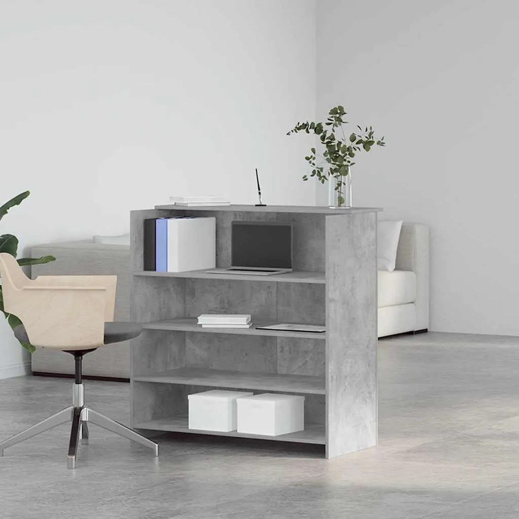 recepciós pult betonszürke 100x50x103,5 cm szerelt fa