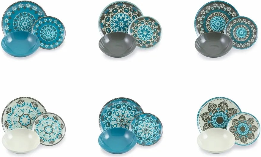 Cala Jondal Mar 18 db-os agyagkerámia és porcelán étkészlet - Villa d'Este