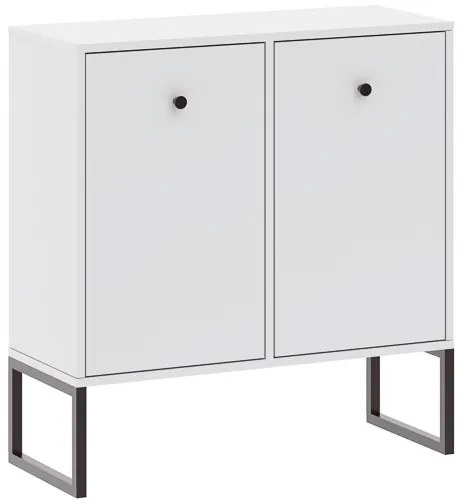 2 Ajtós Komód Fehér Színben. LINEA 77 cm.